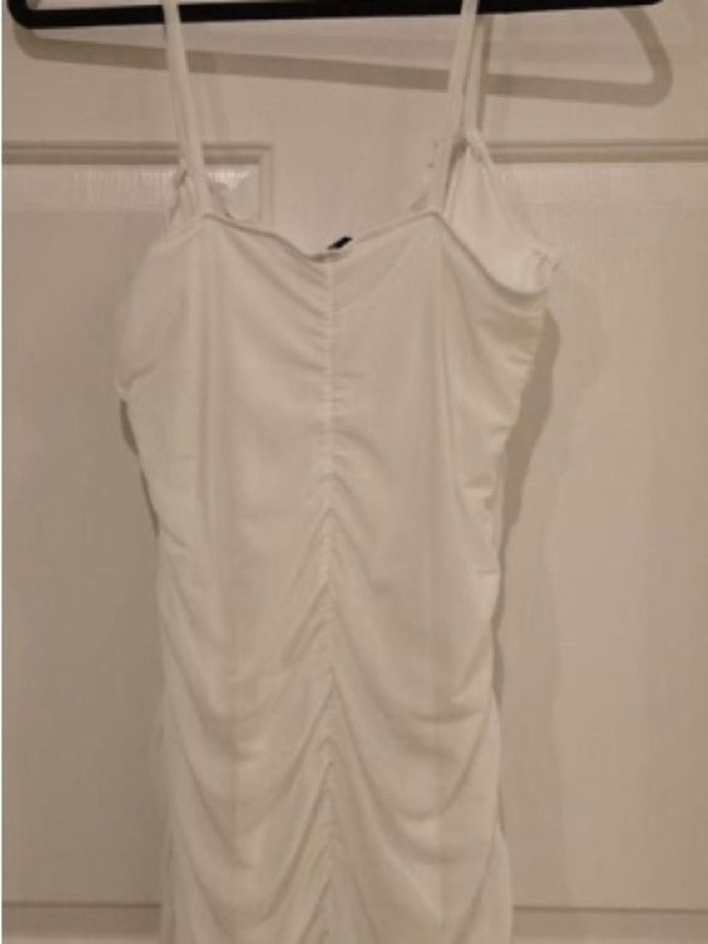 Classic White Ruched Spaghetti Strap Camisole